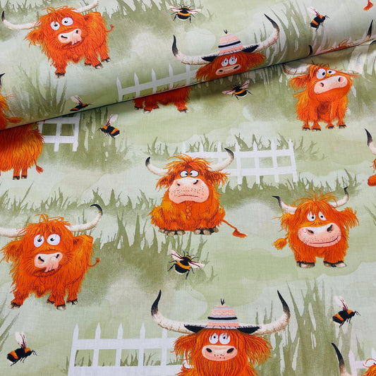 100% Kokvilnas audums - jautrie bullīši 125 g/m²