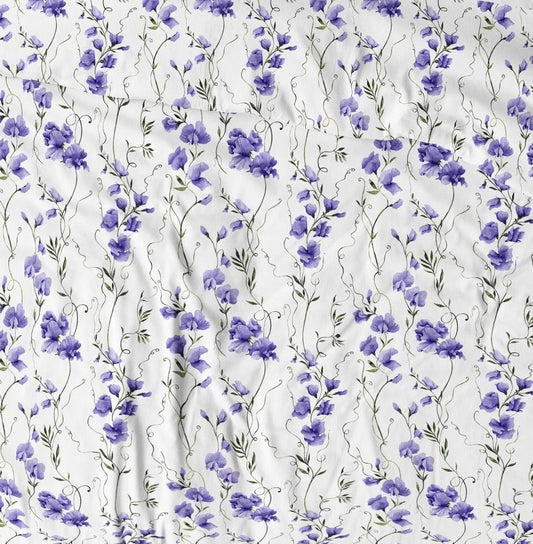 Attēls ar 100% Kokvilnas audums - puķu zirņi 125 g/m² – pieejams Šarlotes audumi