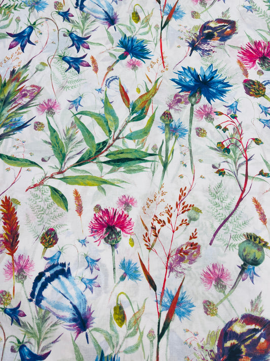 Attēls ar 100% Kokvilnas audums - rudzupuķes 125 g/m² – pieejams Šarlotes audumi