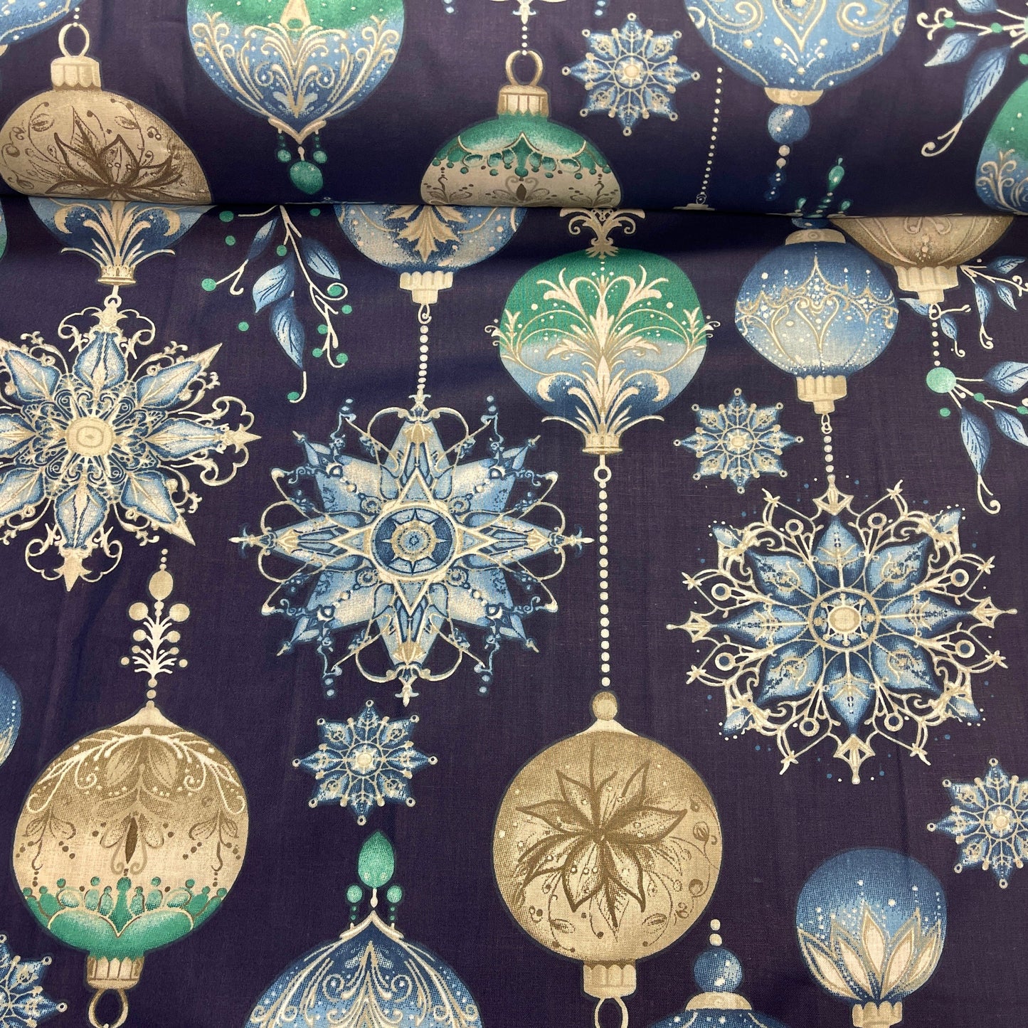 100% Kokvilnas audums - ziemas stāsts 125 g/m