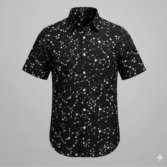 Attēls ar 100% Kokvilnas audums - zvaigznājs 125 g/m² – pieejams Šarlotes audumi