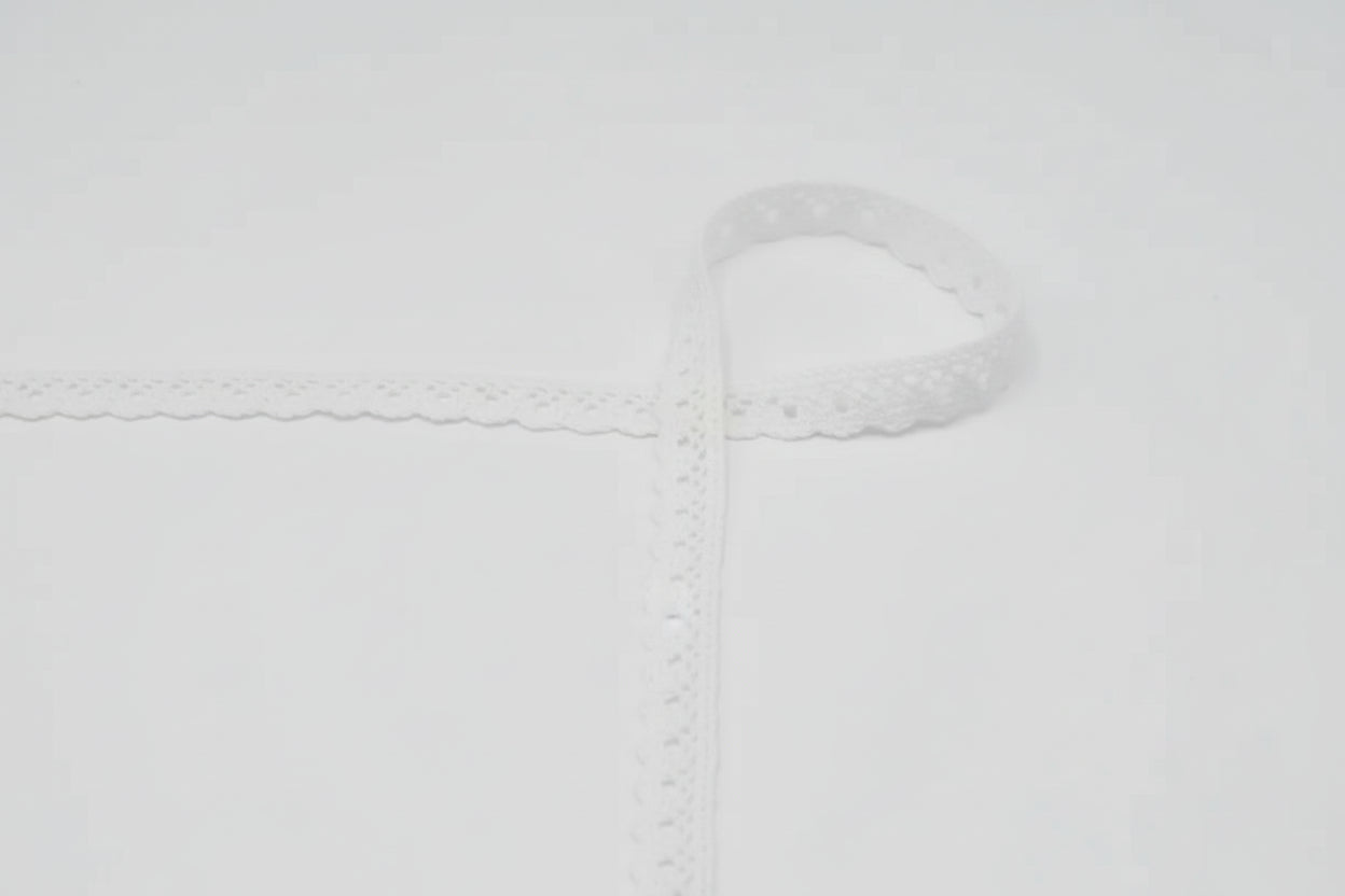 Attēls ar 100% Kokvilnas mežģīne - 1,5 cm gaiši zila – pieejams Šarlotes audumi