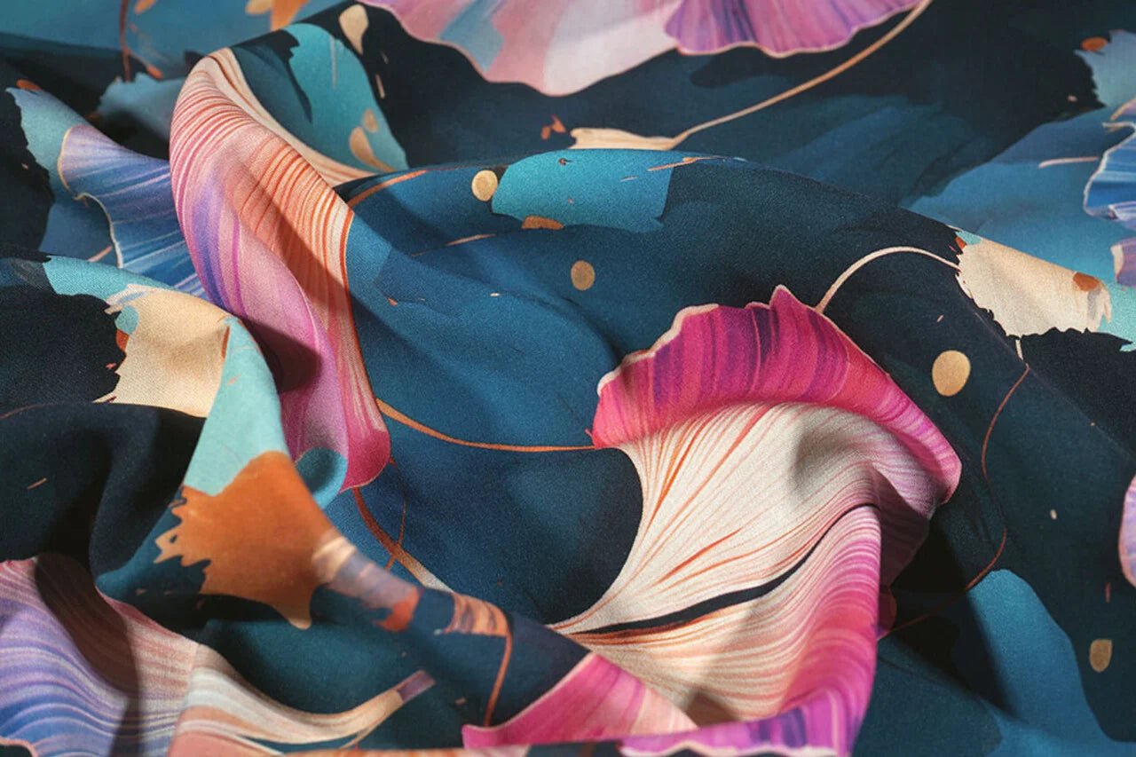 100% Viskozes audums - eņģeļtaures motīvs 95 g/m²