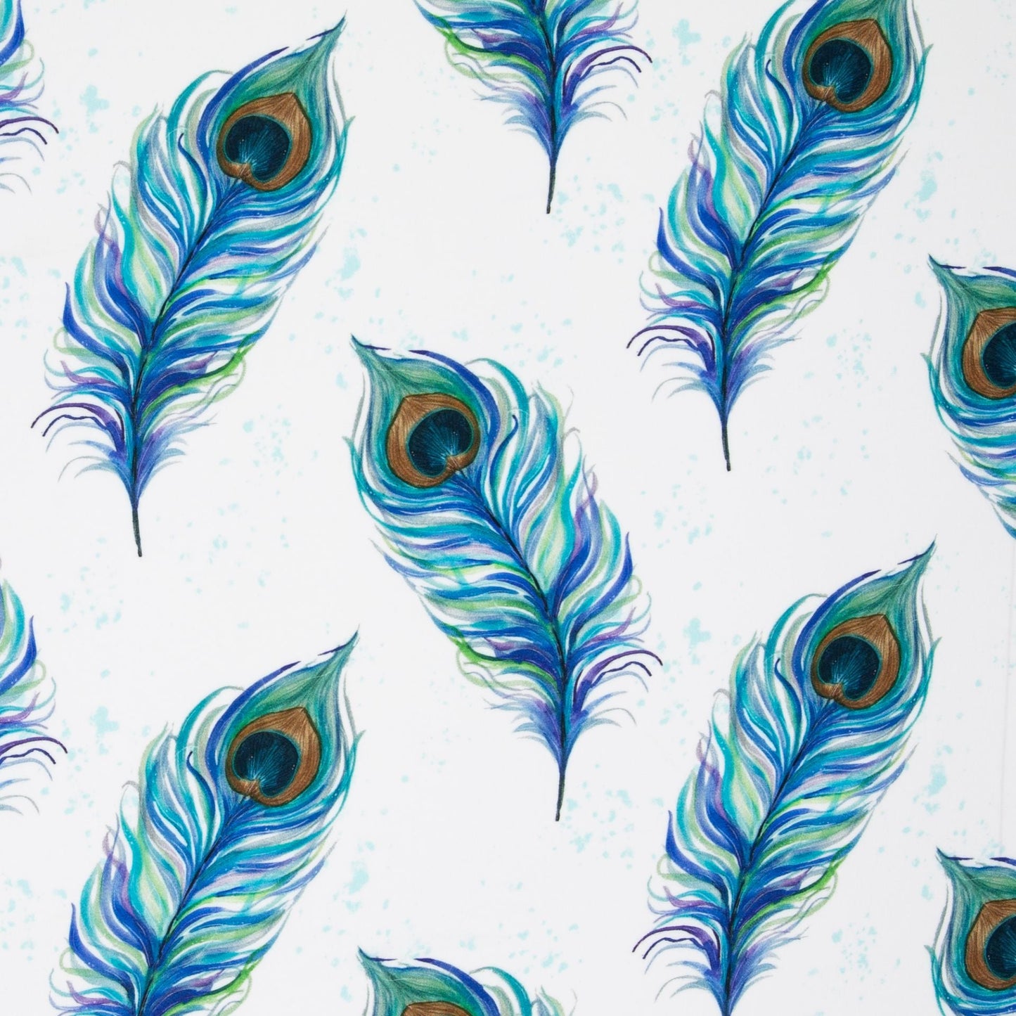 Image de tissu 100 % viscose à plumes de paon, 125 g/m² – disponible en ligne chez Šarlotes audumi