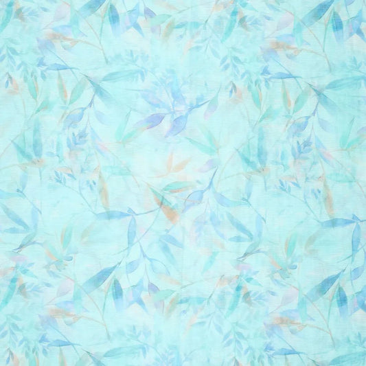 100% Viskozes audums - tirkīzzils raksts 65 g/m²