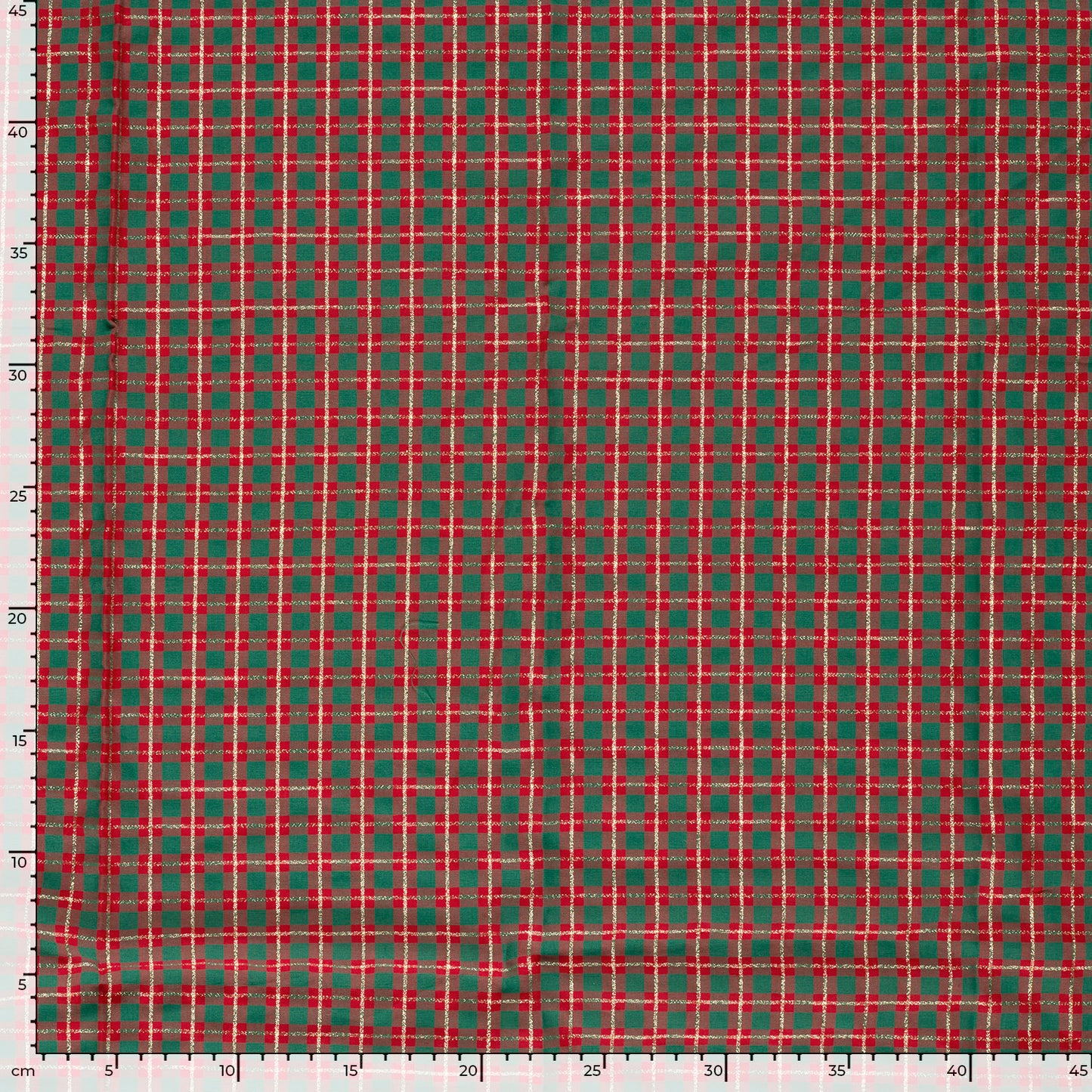 Tissu premium 100 % coton - carreaux écossais avec accents dorés 120 g/m²