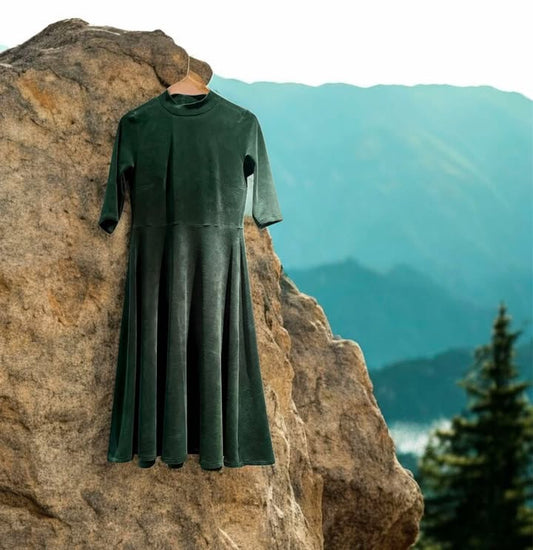 Cotton velour - emerald green 250 g/m²