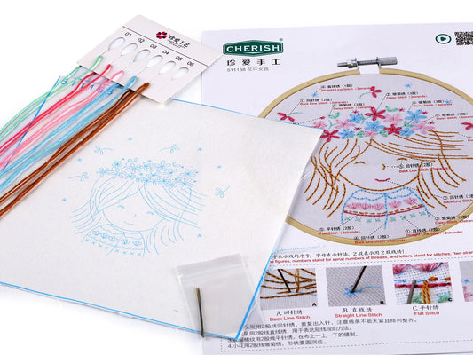 Izšūšanas komplekts ar iepriekš apdrukātu motīvu|dažādu dizainu