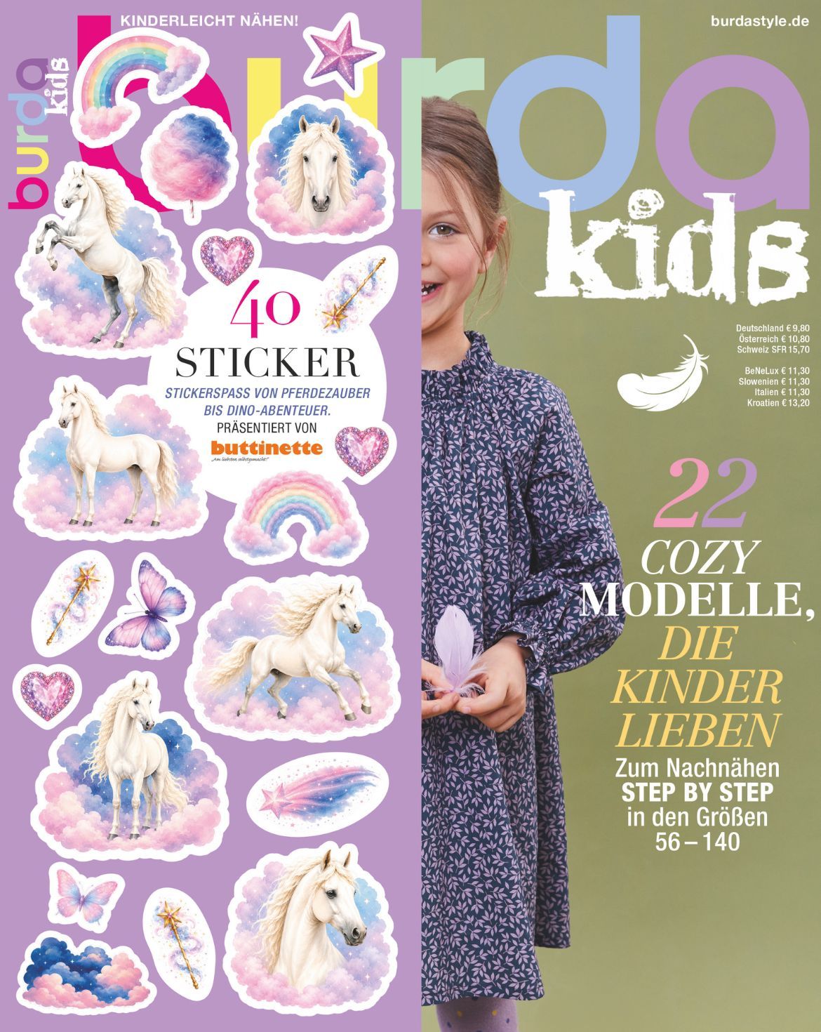 Burda Kids 02/2026 – Nähzeitschrift für Kinderkleidung mit Schnittmustern, auf Deutsch