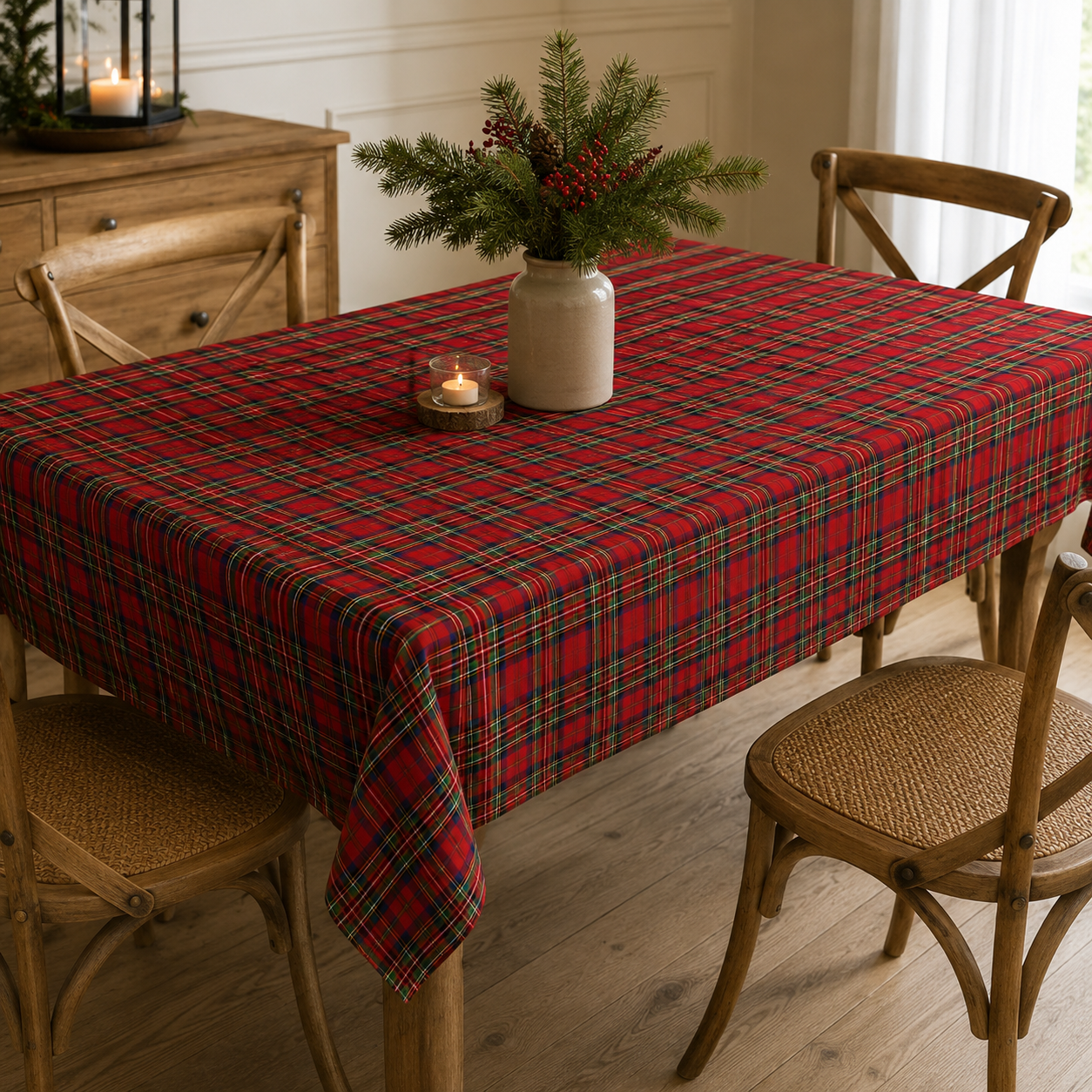 100% Baumwollstoff - weihnachtlich rot kariert