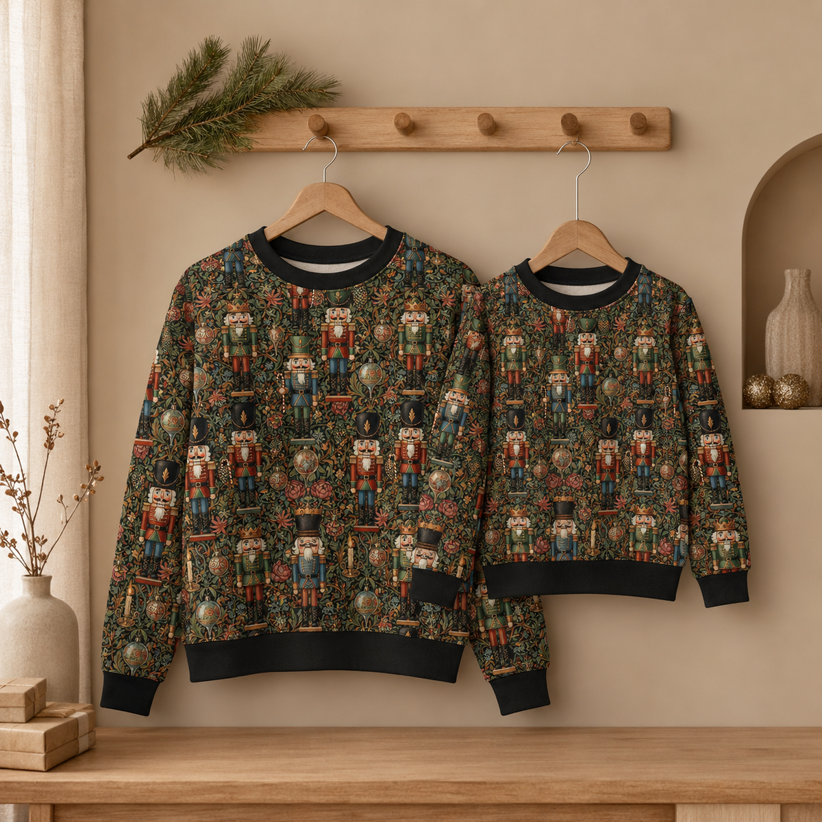 Baumwoll-Loopback-Jersey mit Warmfutter – Nussknacker