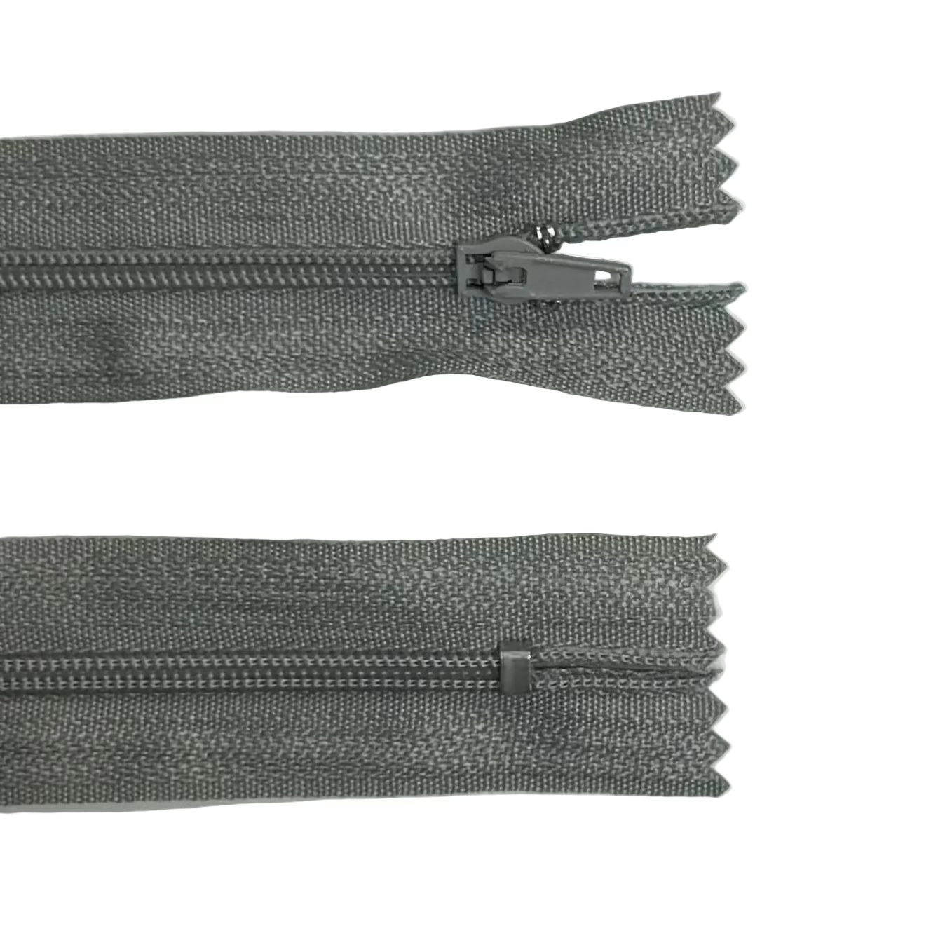 Closed zipper-dark gray