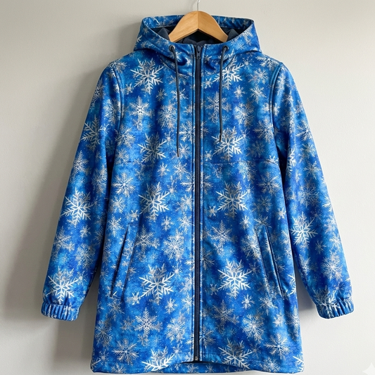 Softshell fabric - snowflakes 300 g/m²