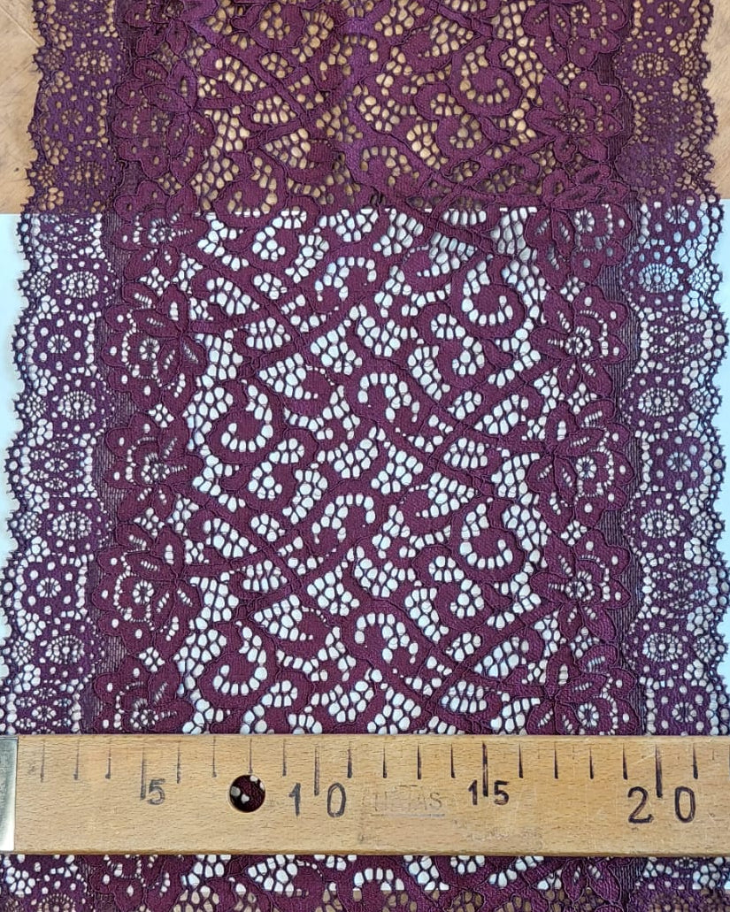Elastīga ežģīne 22 cm-burgundijas