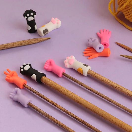 Stricknadelschutzkappen (Größe S–M, 6 Stück) von Bohin – erhältlich bei Šarlotes audumi