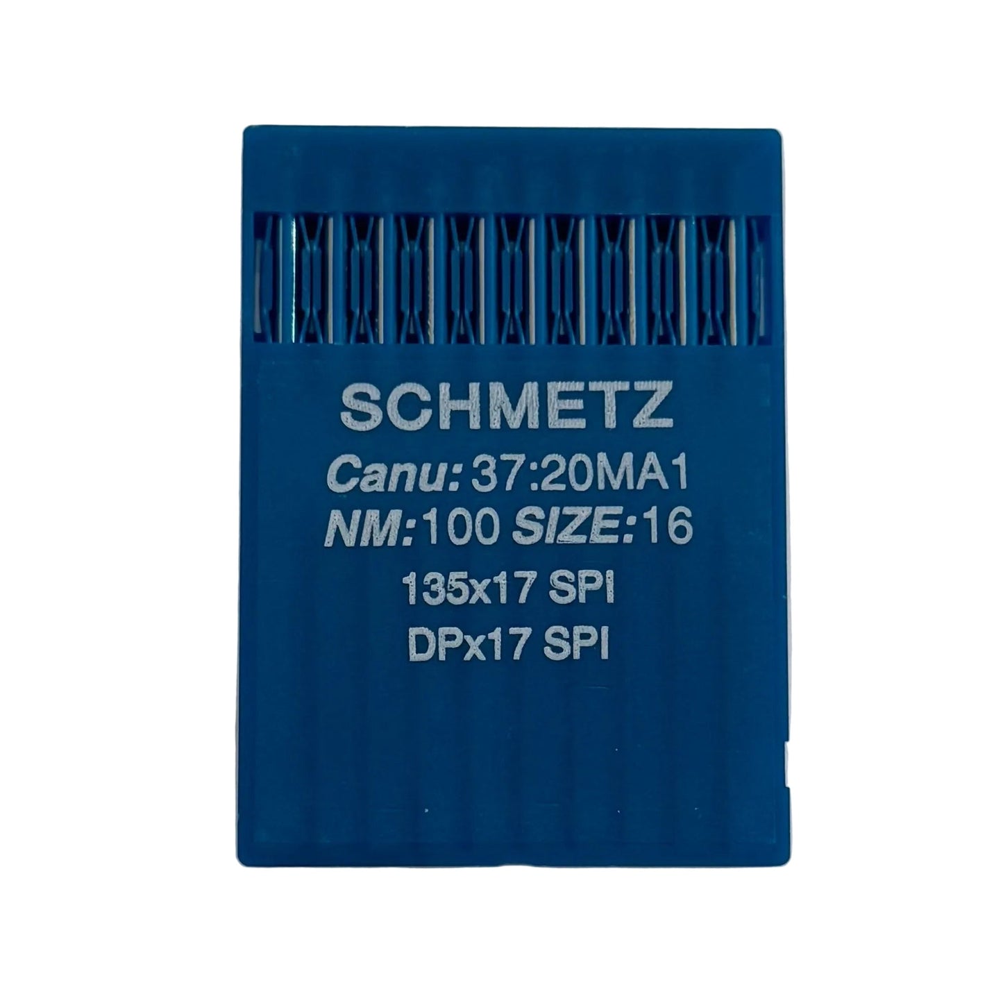 Image des aiguilles pour machines à coudre industrielles SCHMETZ DPx17 SPI – pour tissus épais et fins (10 pièces) – disponibles chez Šarlote audumi