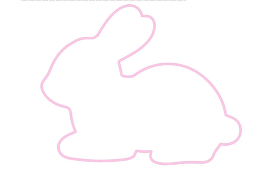 Attēls ar BEZMAKSAS zaķa spilventiņa piegrieztne (PDF) – pieejams Šarlotes audumi