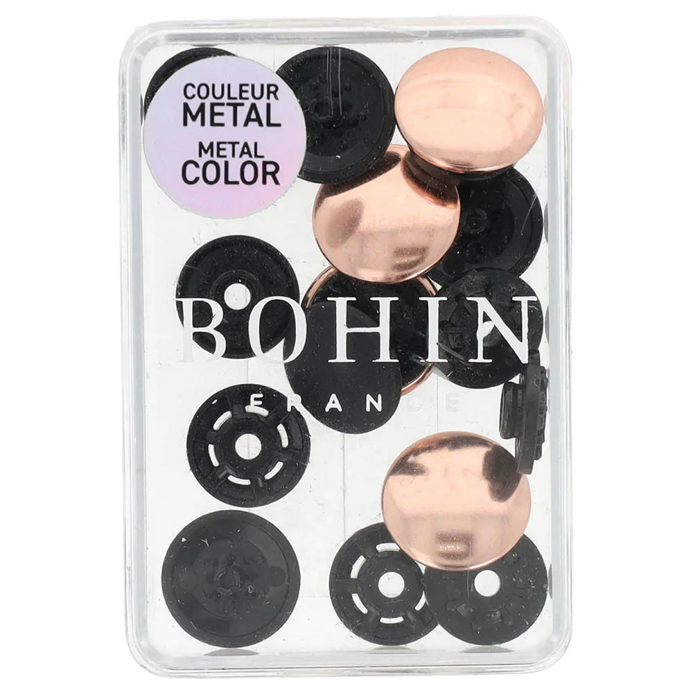 BOHIN Magic spiedpogas bez knaiblēm 14 mm – Rose Gold, 4 gab.