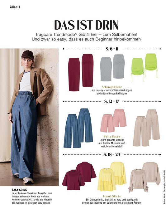 Attēls ar Burda Easy 01/2026 - DE – pieejams Šarlotes audumi