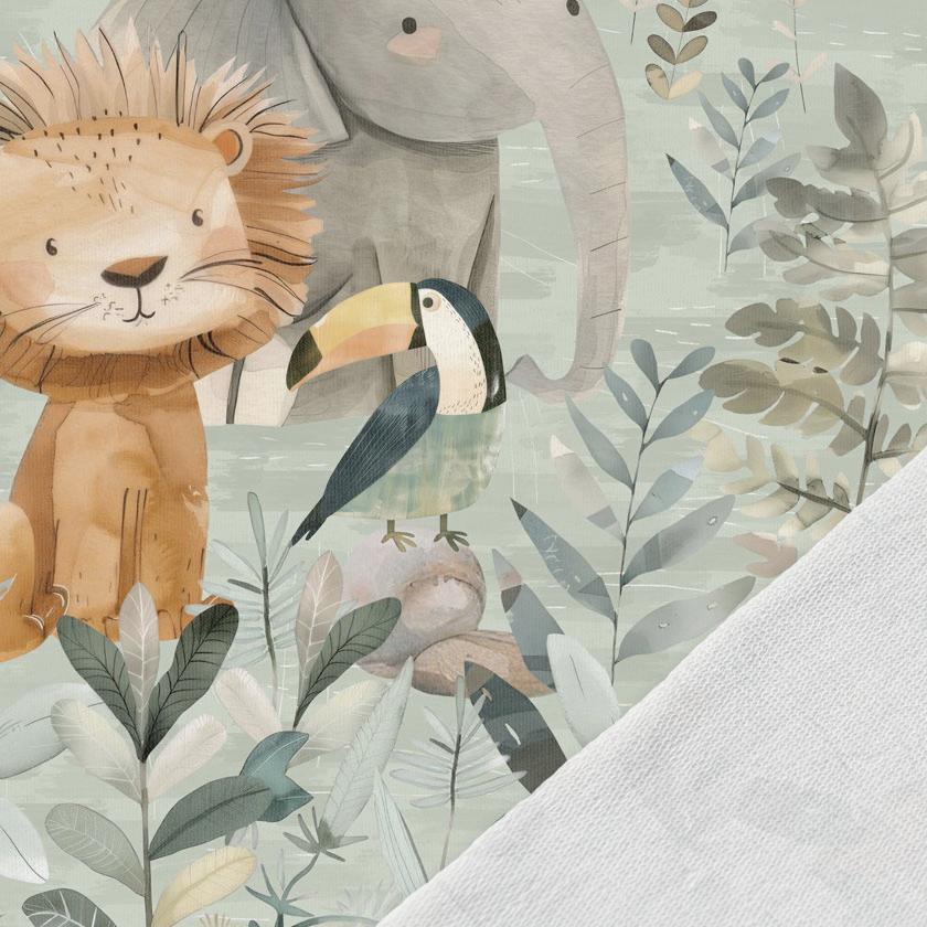 Image avec panneau en maille bouclée - animaux de la jungle 250 g/m² – disponible chez Šarlotes audumi
