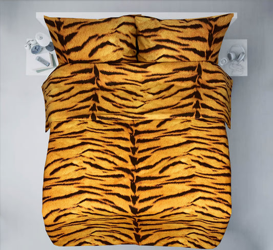 Tissu 100 % coton – orange à motif tigre, 220 cm