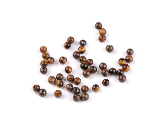 Dabīgā akmens pērlītes – Tīģera acs 4 mm | 90 gab.