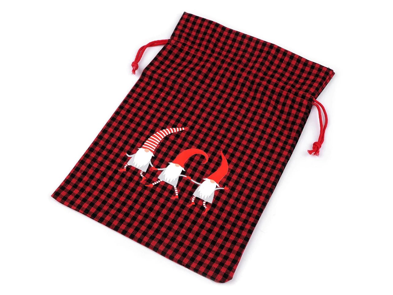 Bild mit Geschenktasche aus Baumwolle „Rūķi“ 20 × 30 cm – online erhältlich bei Šarlotes audumi