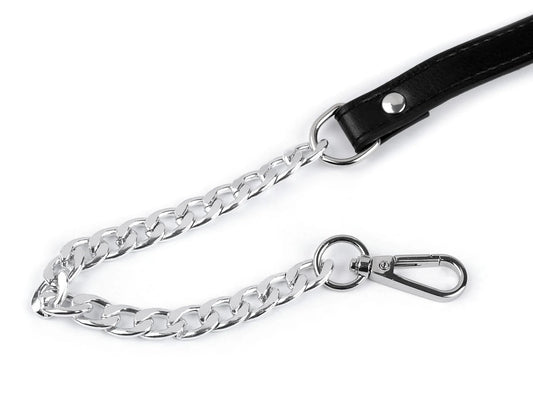 Eko ādas siksna ar ķēdi un karabīnēm somām,garums 115 - 130 cm | dažādu krāsu (Copy)