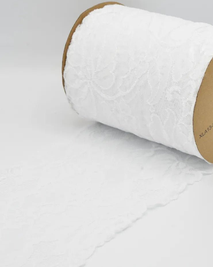 Elastīgā mežģīne - 15 cm - balta