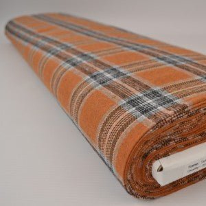 Attēls ar Flanelis - oranžs rutains 180 g/m² – pieejams Šarlotes audumi