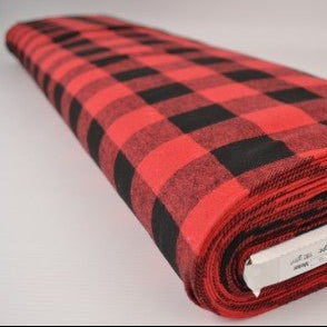Attēls ar Flanelis - sarkans ar melnu 180 g/m² – pieejams Šarlotes audumi