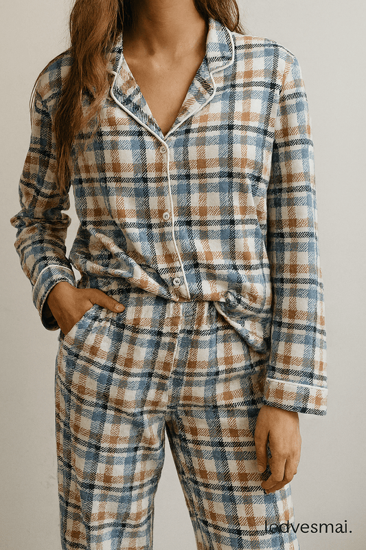 Flanelis - zils rūtains 165 g/m²