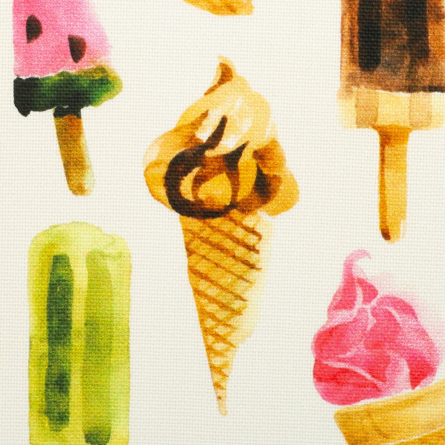 Attēls ar Kanvas audums - saldējumi 200 g/m² – pieejams Šarlotes audumi