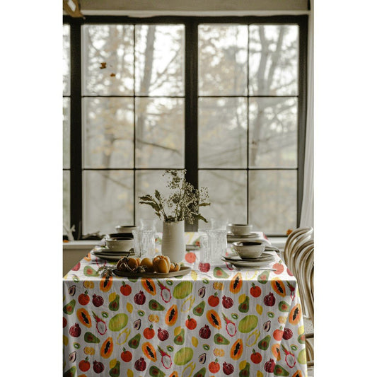 Attēls ar Kanvas audums - tropiskie augļi 220 g/m² – pieejams Šarlotes audumi