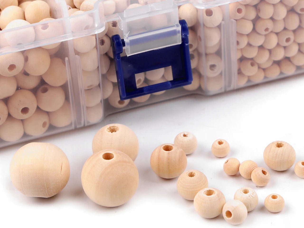 Koka pērlīšu komplekts kastītē |Ø 6–20 mm | 1100 gab.