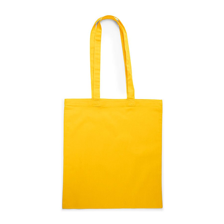 Attēls ar Kokvilnas auduma maisiņš ar garajiem rokturiem 38 x 42 cm 140 g/m² - dzeltens – pieejams Šarlotes audumi