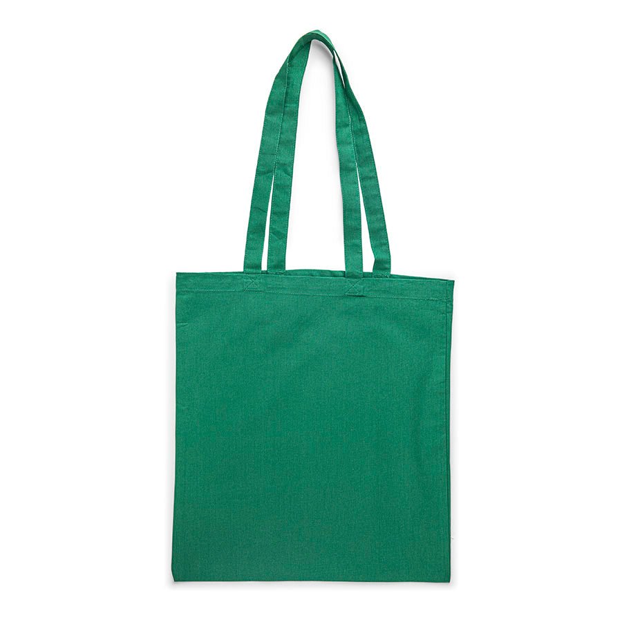 Image d'un sac en coton à longues poignées 38 x 42 cm 140 g/m² - vert – disponible chez Šarlotes audumi