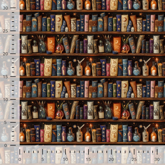 Bild von Baumwoll-Loopstrick mit Wärmeschicht – Bücherregal, online erhältlich bei Šarlotes audumi