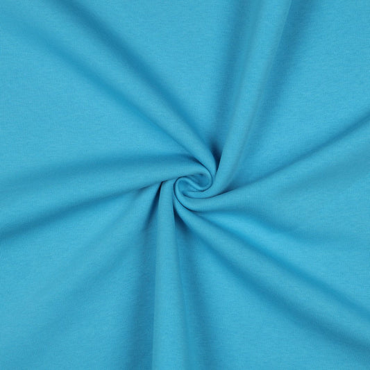 Kokvilnas siltināta trikotāža - tirkīzzila 285 g/m²