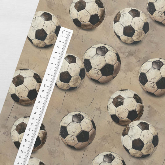 Kokvilnas trikotāža - futbola bumbas 200 g/m²