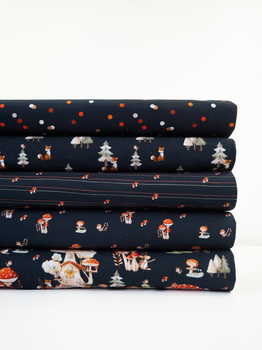 Kokvilnas trikotāža - sēnes 200 g/m²