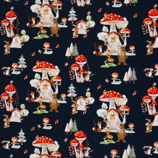 Kokvilnas trikotāža - sēnes 200 g/m²