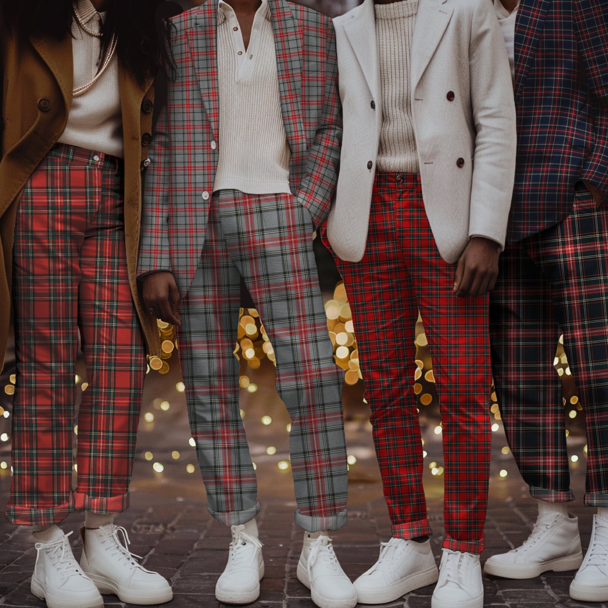 Attēls ar Kostīmaudums - sarkans un gaiši pelēks rūtains 230 g/m² – pieejams Šarlotes audumi