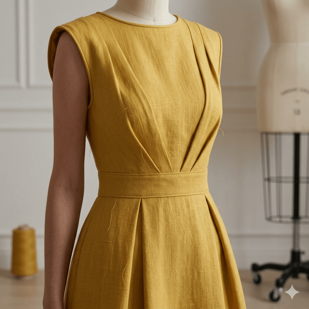 Attēls ar Lina audums–sinepju 235 g/m² – pieejams Šarlotes audumi