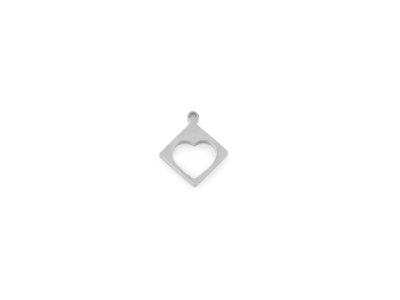Image of metal pendant – heart | various shades – available at Šarlotes audumi