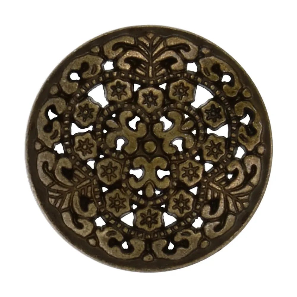 Metāla pogas uz kājiņas 17.4 mm - antīkas