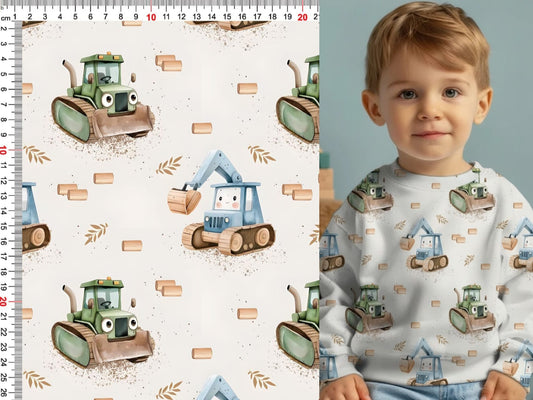 Image de Minky polaire (lisse) - tracteurs 220 g/m² – disponible chez Šarlotes audumi