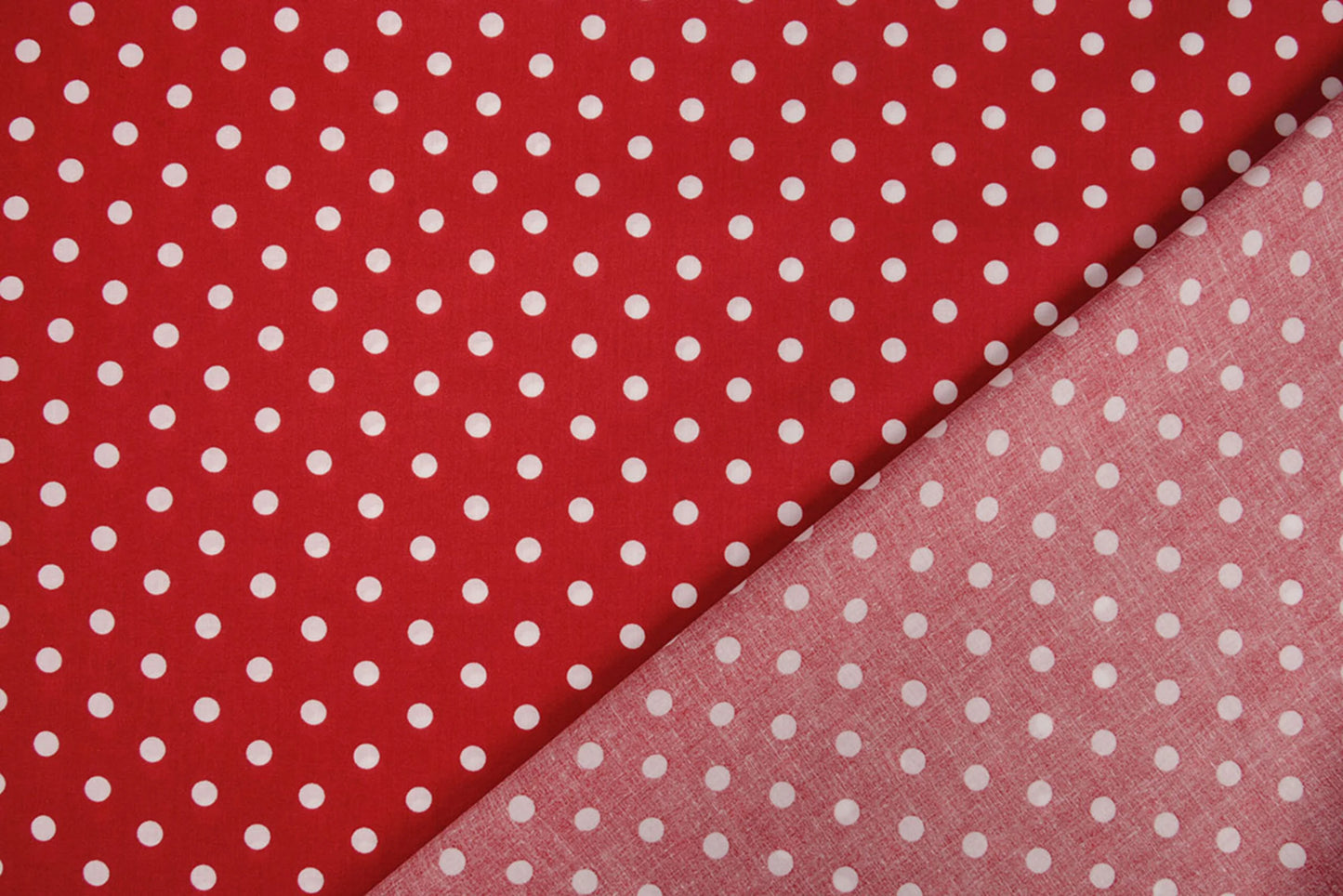 Premium 100% cotton fabric - dots on red 115 g/m²