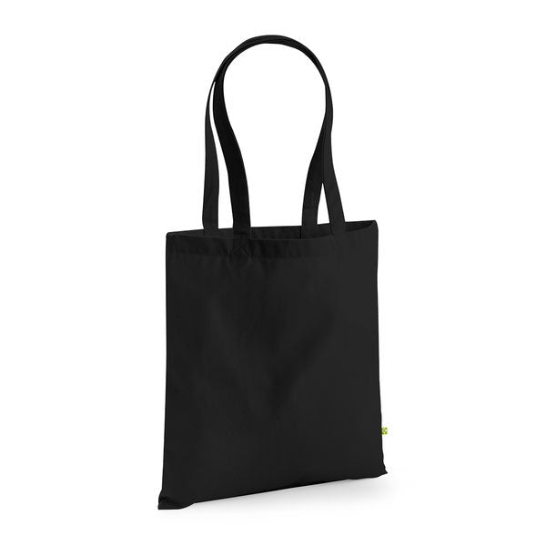 Attēls ar Organiskās kokvilnas auduma maisiņš 38 × 42 cm 260 g/m² - melns – pieejams Šarlotes audumi