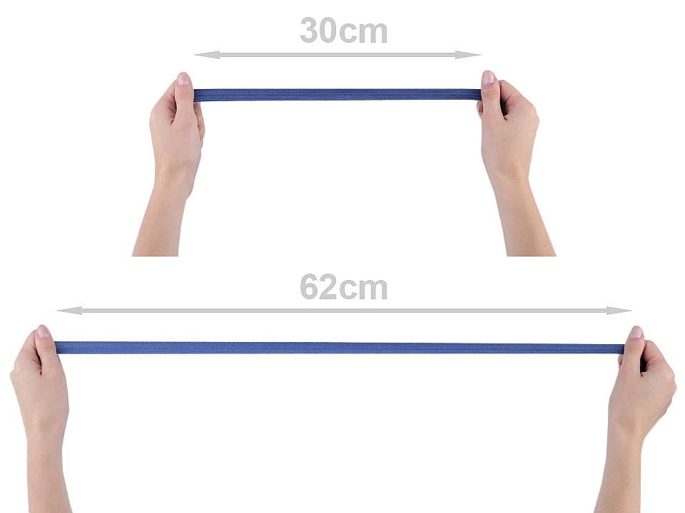 Attēls ar Pārlocītā gumija–1,6 cm rudzupuķu zila ar spīdumu – pieejams Šarlotes audumi